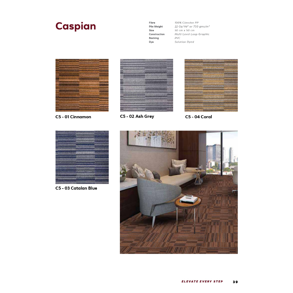 Karpet Tile Caspian Collection - Tebal 5mm Isi 20 pcs