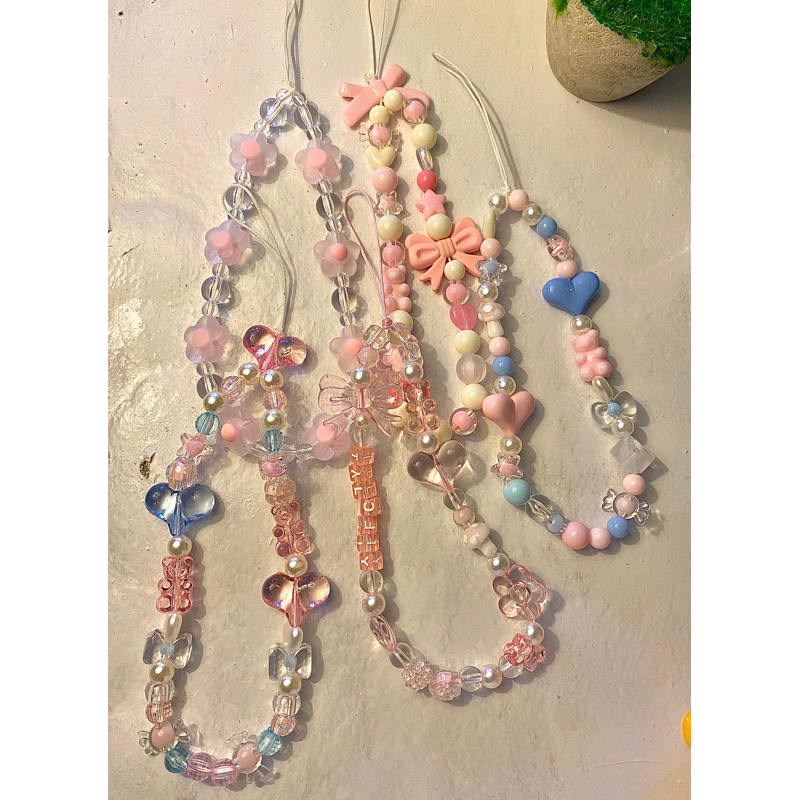Beads phone strap korean import