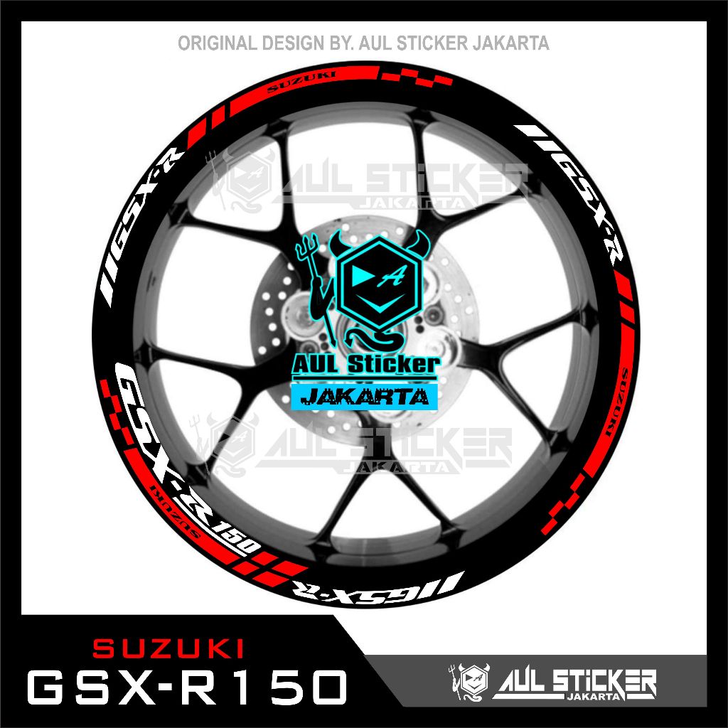STICKER VELG SUZUKI GSX R 150 DEPAN BELAKANG