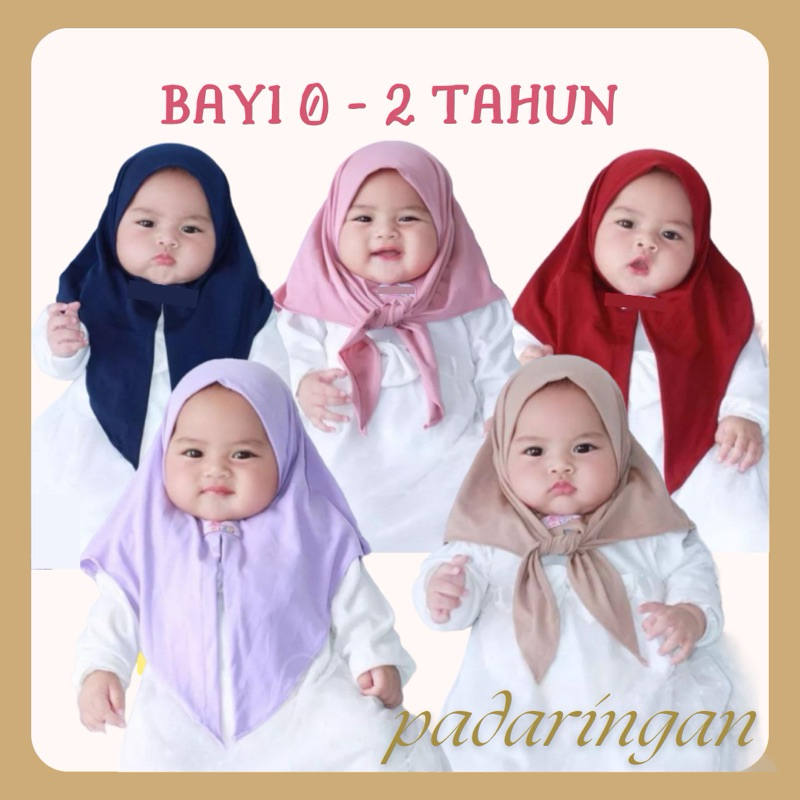 SEGITIGA INSTAN HIJAB BAYI 0- 2 tahun / jilbab bayi / kerudung bayi / hijab anak bayi / jilbab anak 