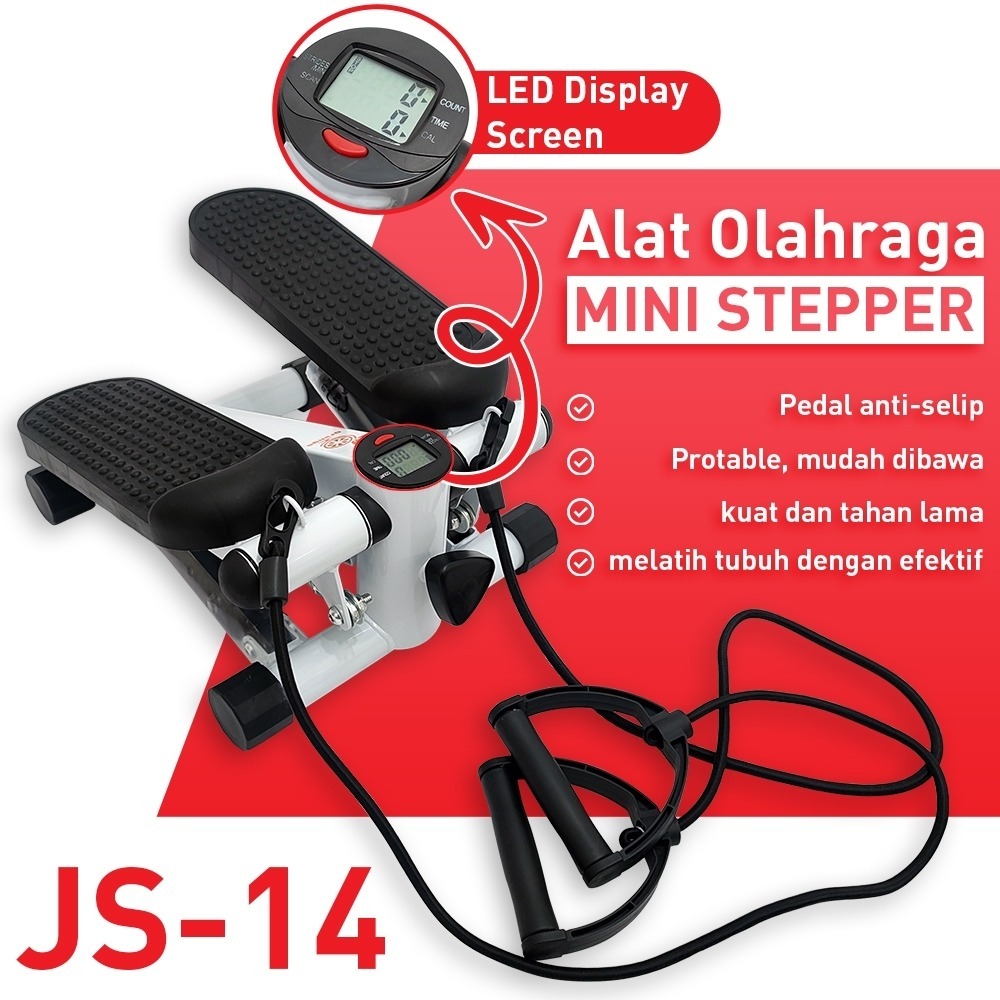 DISKON JS-14 Mini Stepper LCD Display Tangga Alat Olahraga GYM fitness Tangga Bisu Stair Leg Arm-COD