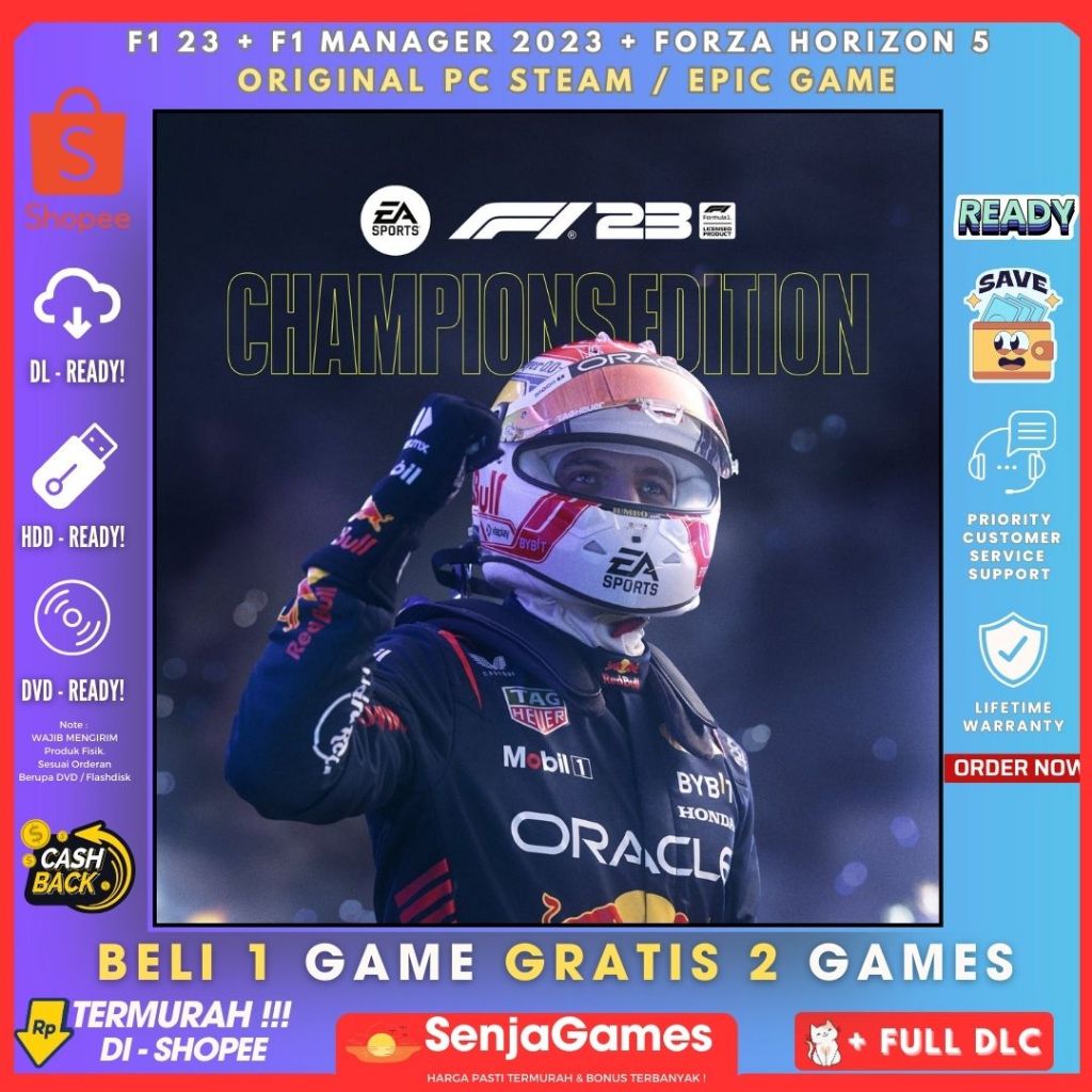 F1 23 CHAMPIONSHIP EDITION + F1 MANAGER 2023 + FORZA HORIZON 5 PC ORIGINAL GAME 3IN1