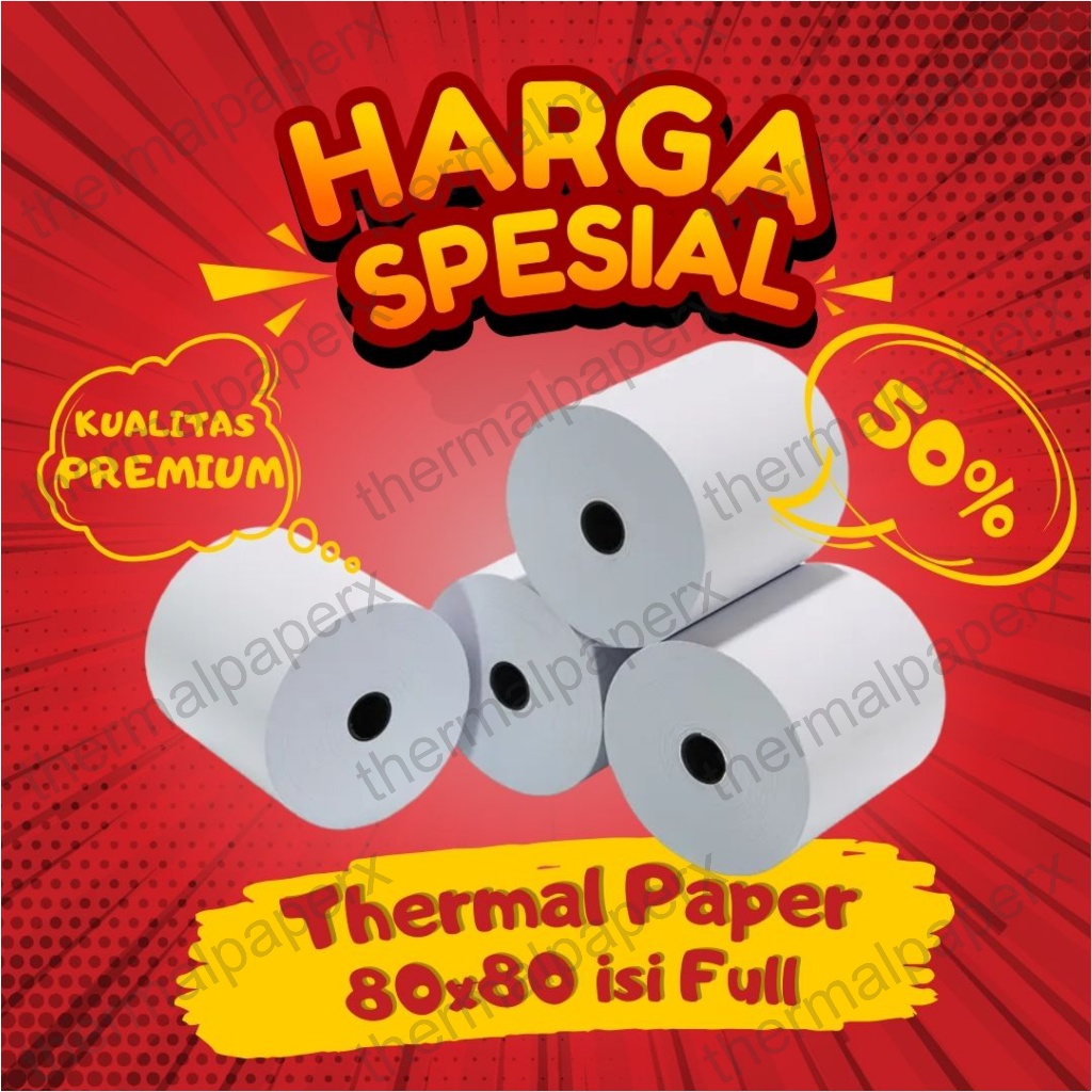 

KERTAS THERMAL STRUK KASIR PAPER ROLL TERMAL 80MM 80X80 THERMAL PRINTER 79 80 x 80 80x80MM PANDA VSC EPPOS