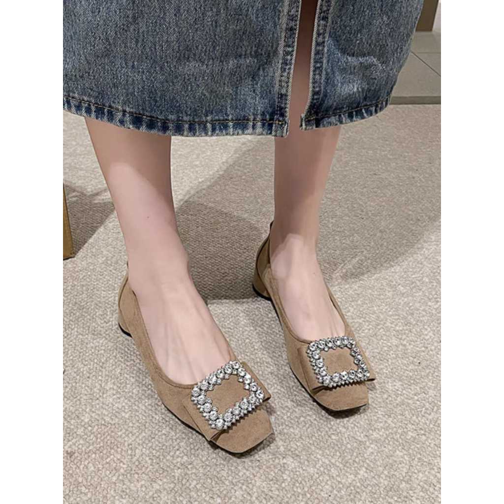 Flat Shoes Sepatu Kerja Wanita Kekinian Hak Bulat Murah Kekinian 5015