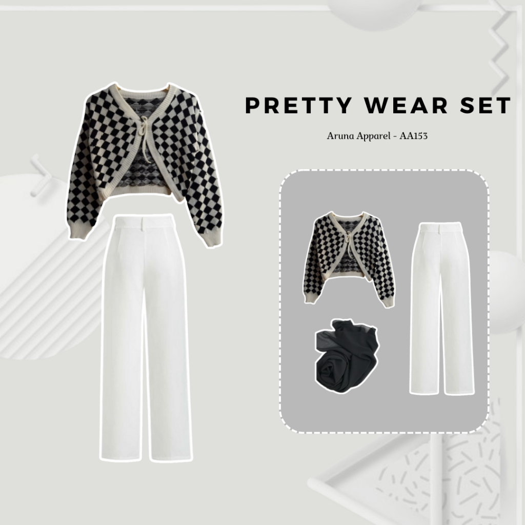 Set - AA153 Outfit Korean Style Outfit Study Tour OOTD Korean Couple Bestie One Set Ala Cewe Korean