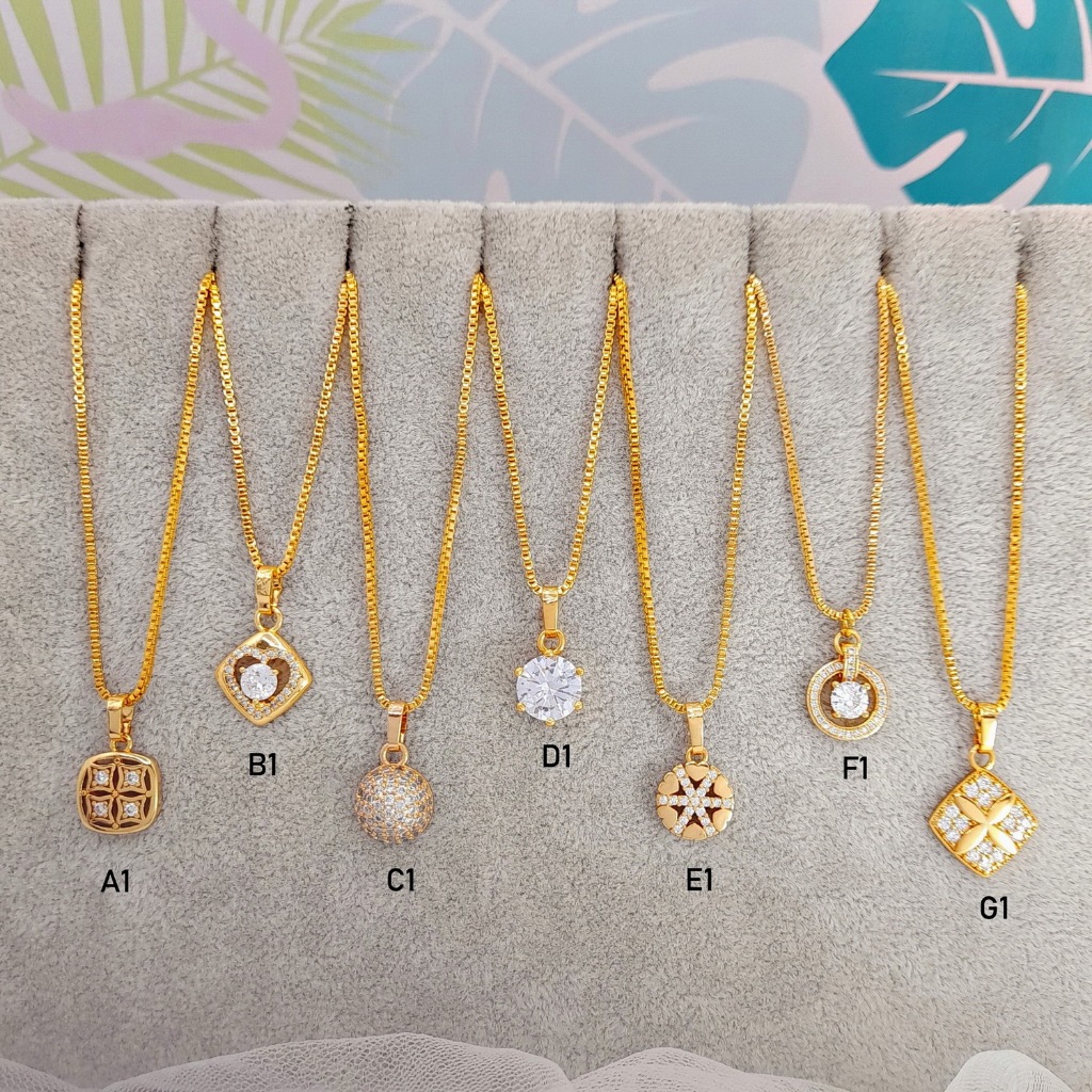 Kalung Xuping Mata Putih Pink Lapis Emas Asli - BN218