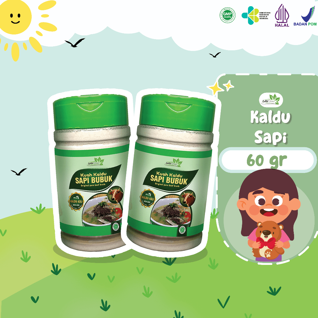 

SANFOOD BRILIAN Kaldu Sapi Beef seasoning NON Gula Garam, NON Pengawet, NON MSG