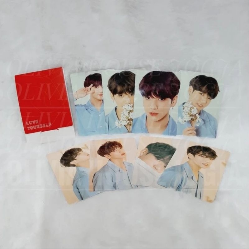 Photocard Jungkook BTS Love Yourself Merah Mini Photocard BTS World Tour Love Yourself Jungkook Mera