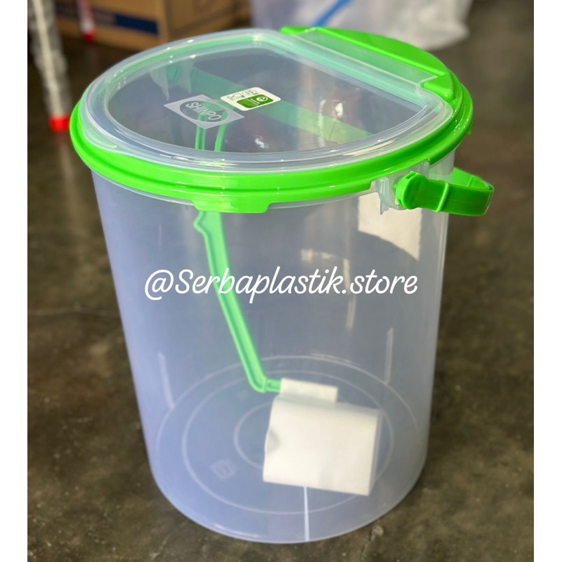 PROMO toples es segi bening bulat tabung 20 liter shinpo / tempat jualan es buah / toples es buah be
