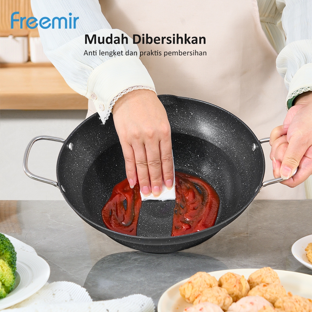 [LIVE SPECIAL] NEW LAUNCH FREE SPATULA+BONUS PIRING DISPOSABLE 20PCS freemir Deep Fryer Pot 25 cm Wajan Penggorengan Multifungsi Untuk Menggoreng/Merebus Perlengkapan Dapur Berkualitas