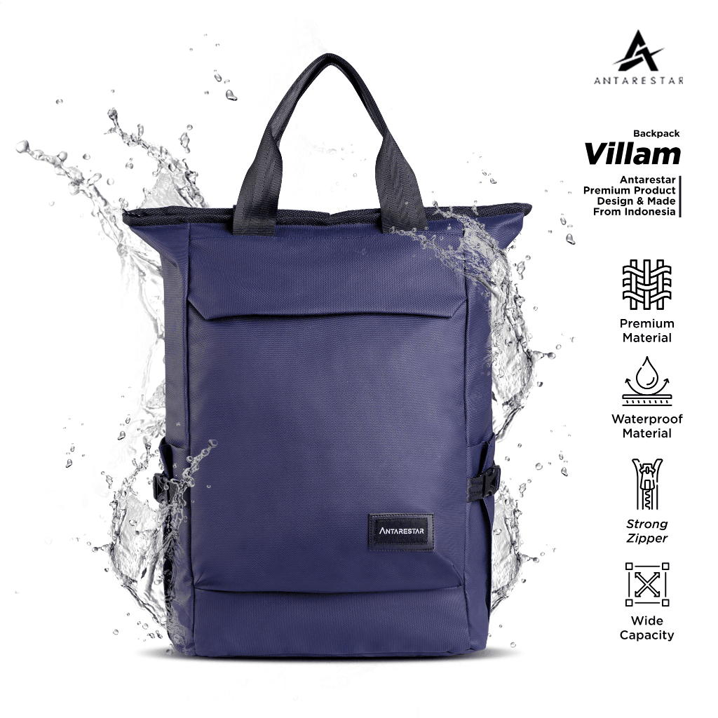 ANTARESTAR Official - Tas Ransel Villam Pria wanita Tas Jinjing Tas Laptop Pria Wanita Tas Kuliah Mu