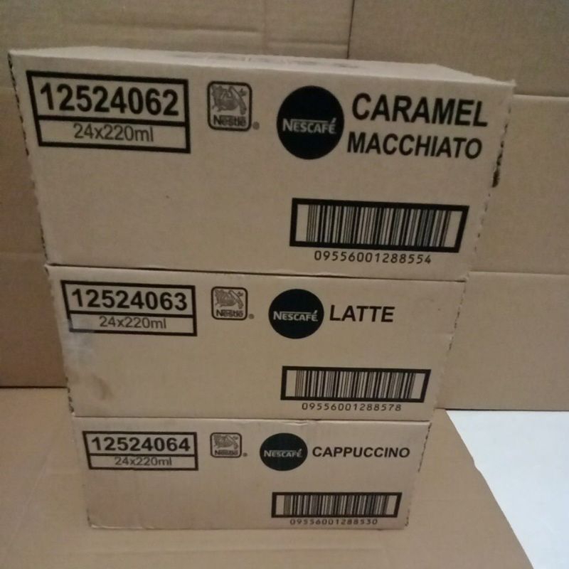 NESCAFE COFFEE KALENG ICE BLACK/LATTE/CAPPUCINO/CARAMEL (HARGA 1 DUS ISI 24*220ML)