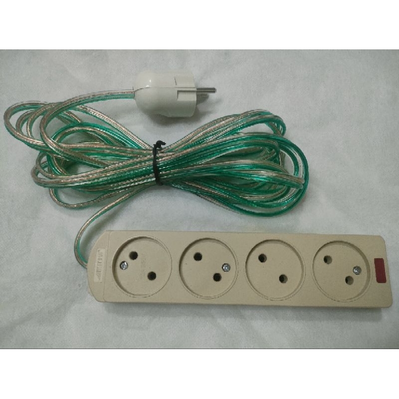 Stop Kontak Colokan 4 Lubang Dan Kabel Listrik 10 Meter SNI