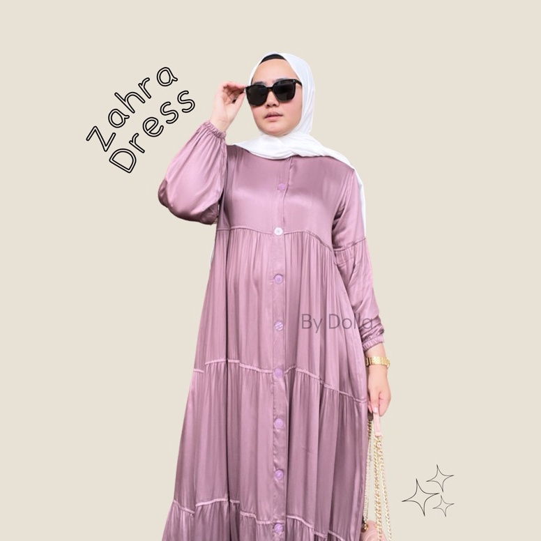 COD TERMURAH Zahra Dress By Dolla  Gamis Wanita polos BY DOLLA