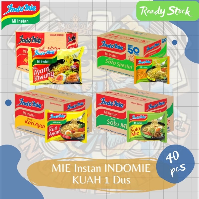 

Mie Instan INDOMIE KUAH 1 Dus Isi 40 Pcs