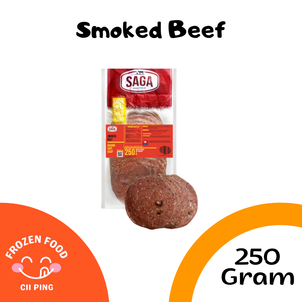 SAGA Smoked Beef 250gr / Daging Sapi Asap Burger / Frozen Food