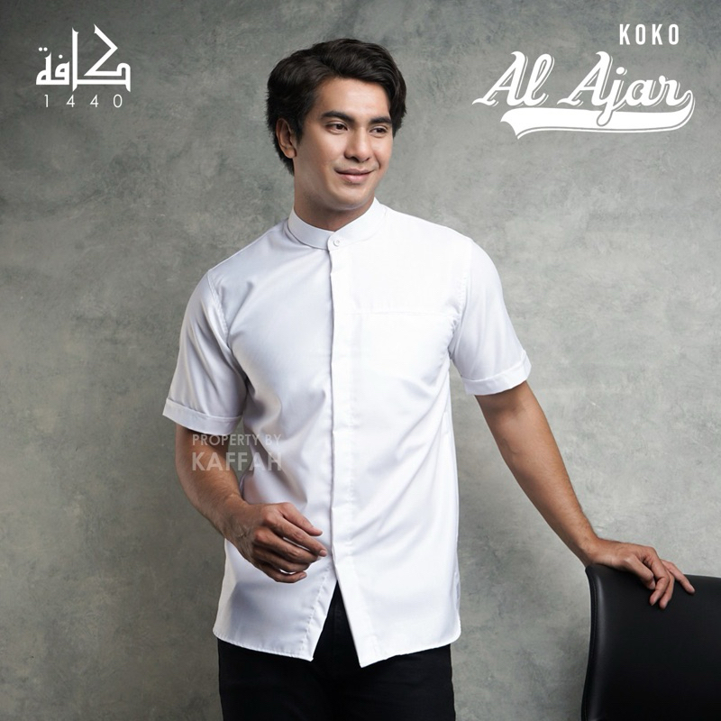 Koko Al Ajar - Baju Koko Modern Pria Dewasa Kaffah1440 Atasan Muslim Polos
