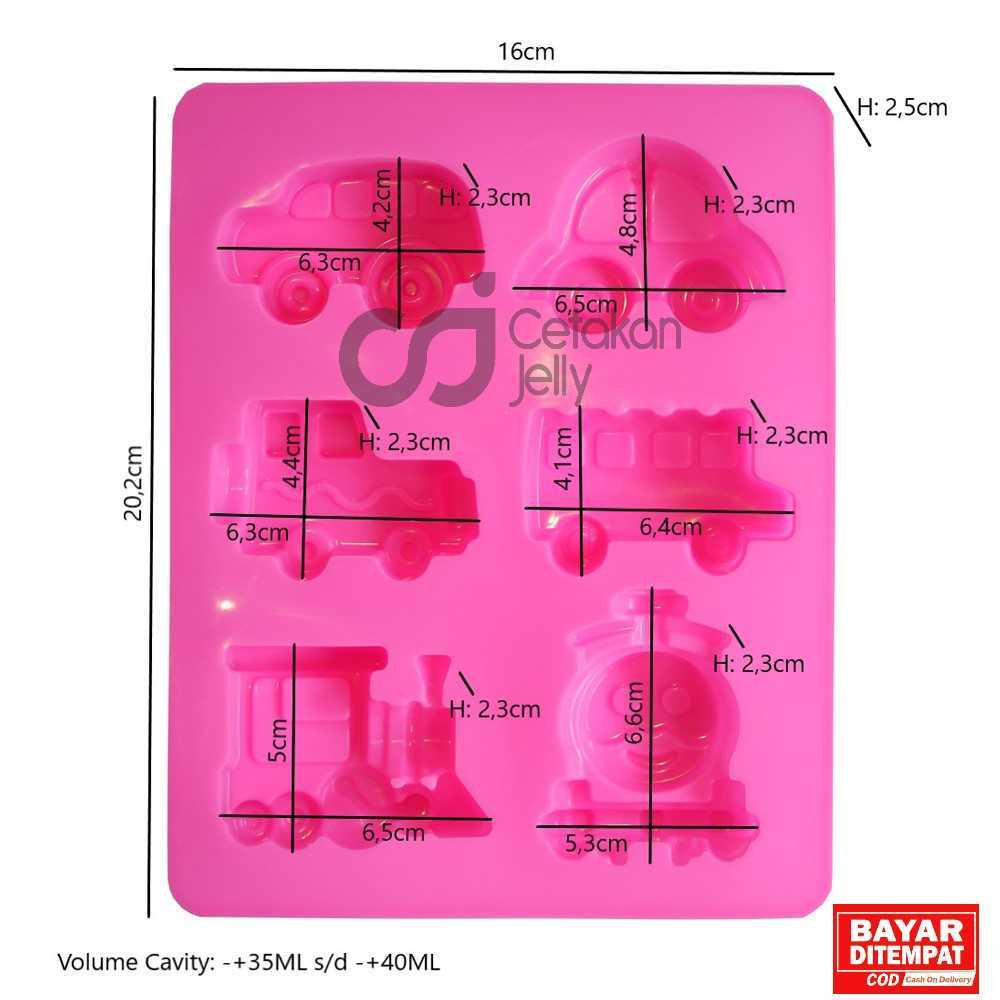 Cetakan Silikon Puding Jelly Cake Kue Karakter Kereta Dan Mobil