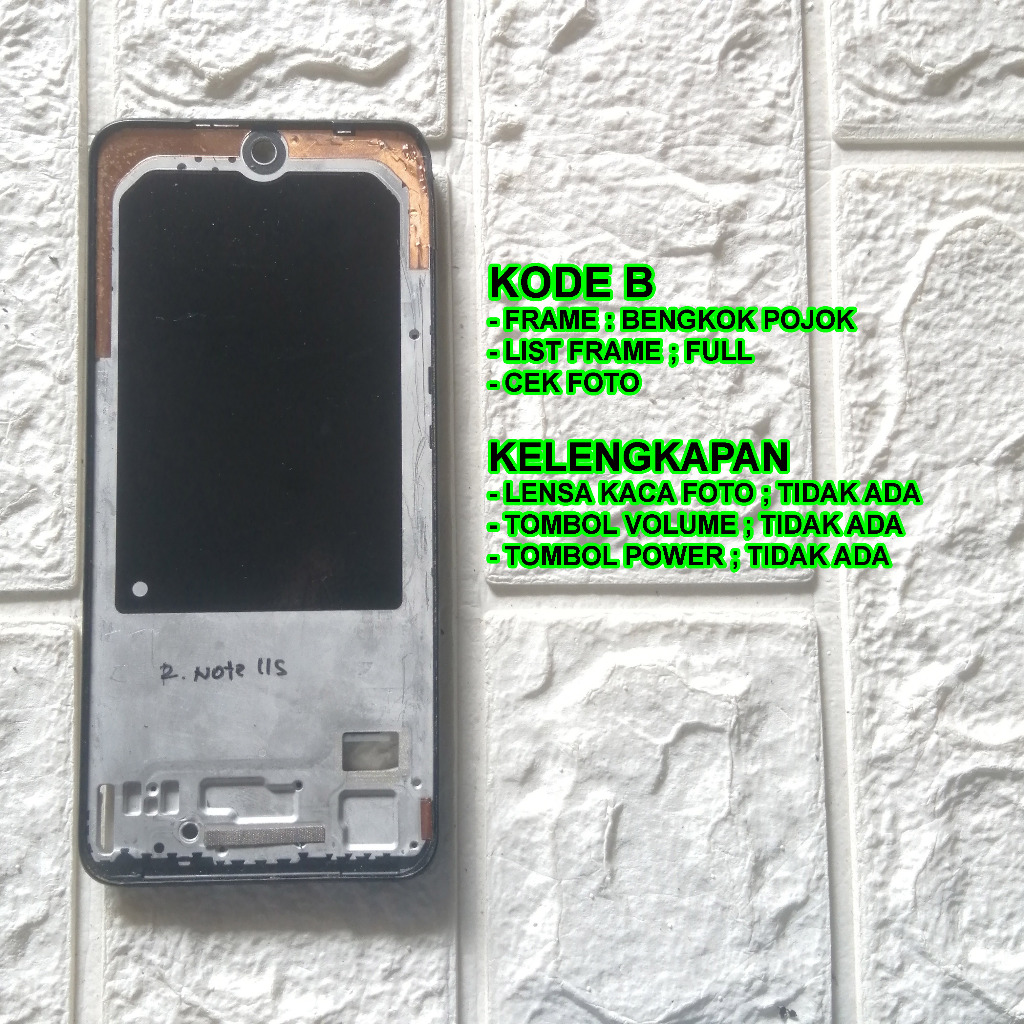 Xiaomi Redmi Note 11S Frame Tulang Tengah / Tatakan LCD Copotan