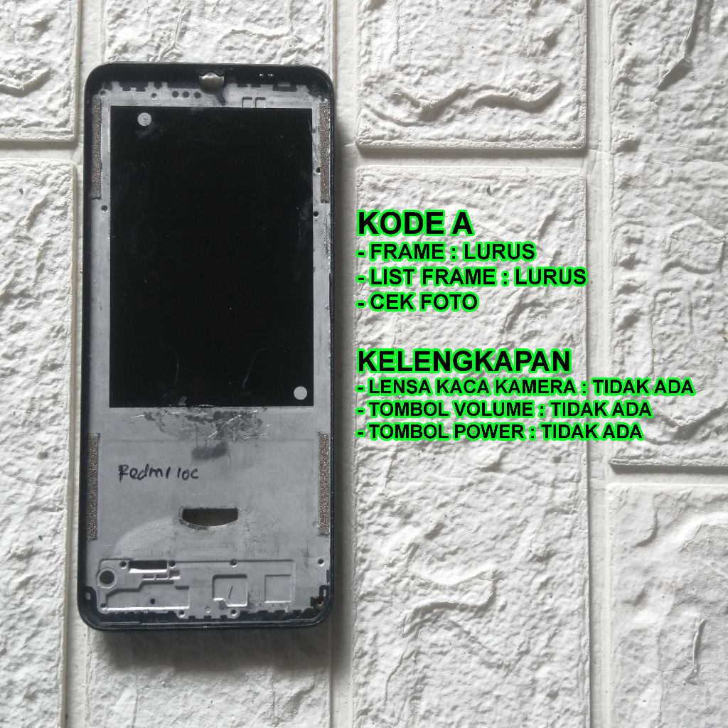 Xiaomi Redmi 10C Frame Tulang Tengah / Tatakan LCD Copotan