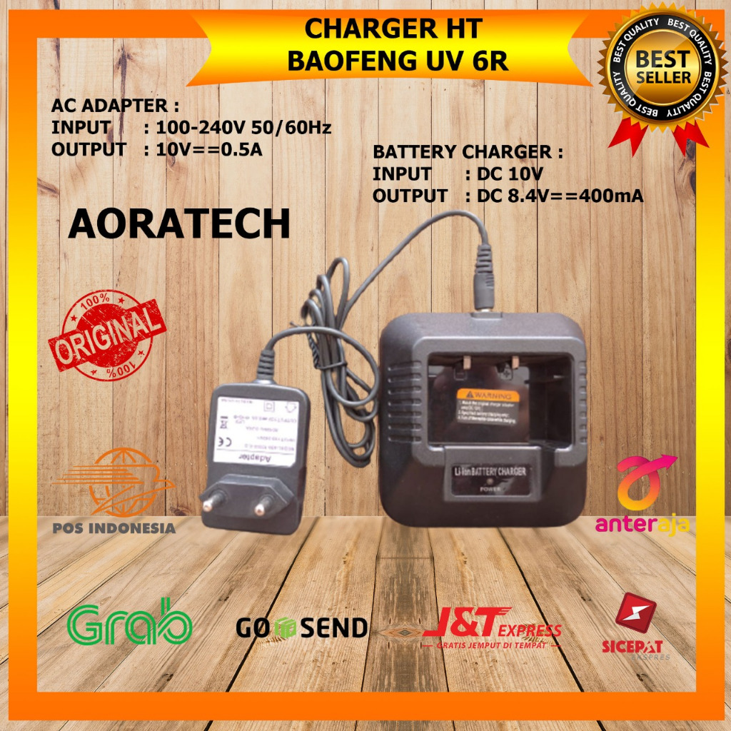 Charger Baofeng UV6R Dock Charger + Adapter Baofeng UV 6R Bisa Untuk Baofeng UV5R