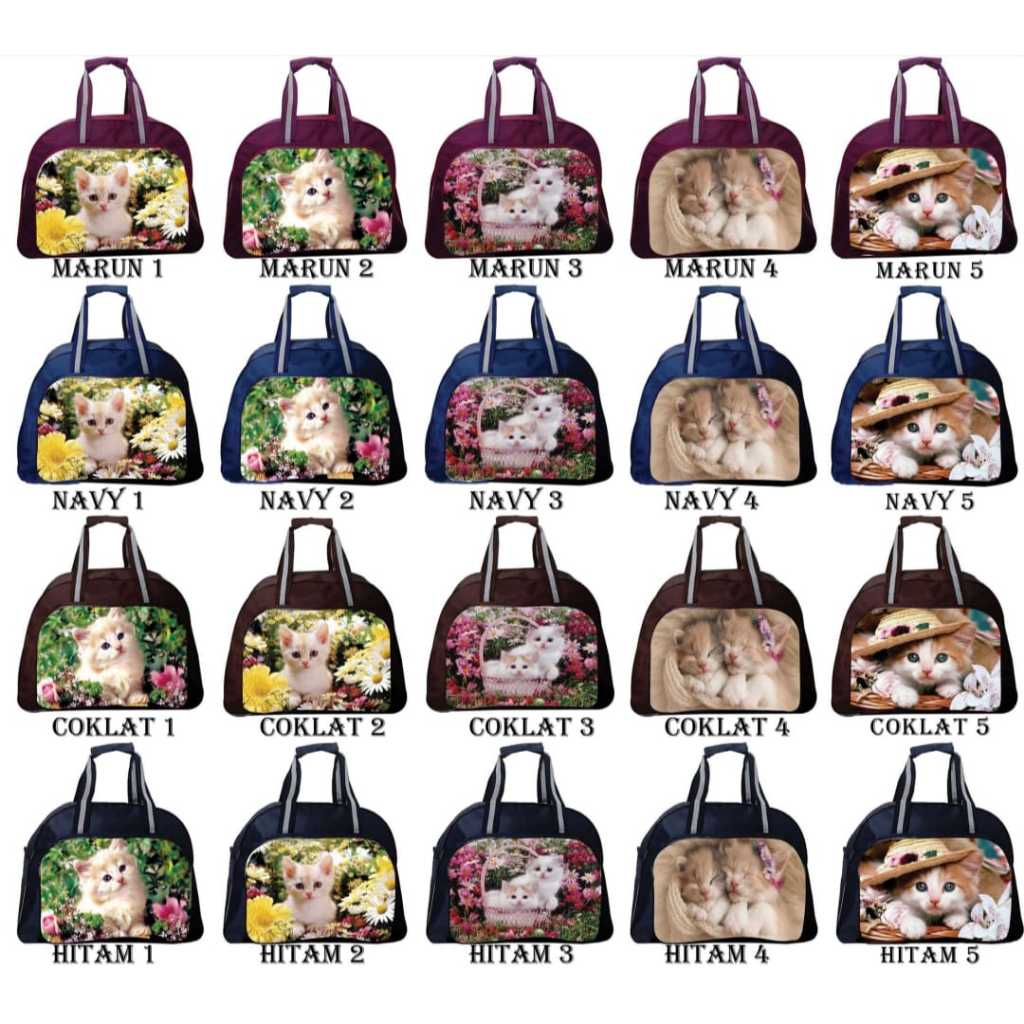 Tas Travel Motif Karakter Kucing Elle Bag/ TAS TRAVEL Pakaian Besar /TAS KOPER JINJING PAKAIAN ELLE 