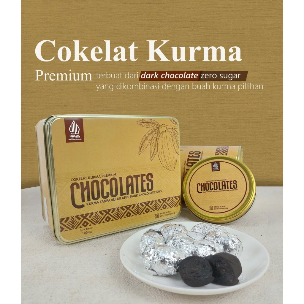 

Chocolates Coklat kurma premium kurma tanpa biji yang dilapisi coklat 100% asli diet aman healty foods