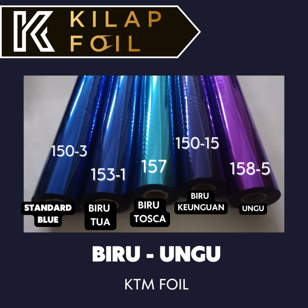 

Hot Stamping Foil KTM Biru Ungu - Pita Foil