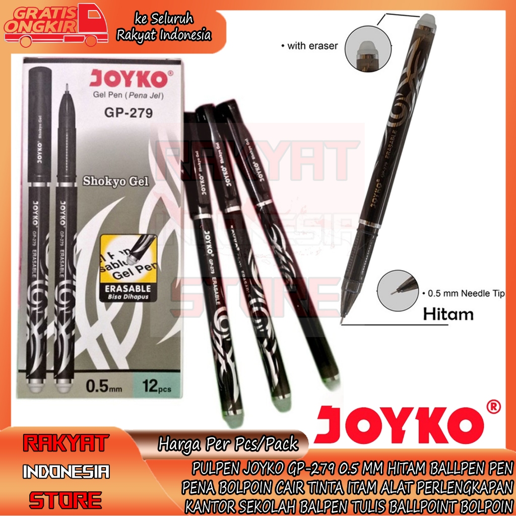 

BALL PEN PENA JOIKO GP279 PULPEN JOYKO GP-279 FRODO 0.5 MM BALLPEN CABUT BOLPEN HITAM black BALPEN BALPOINT BALPOIN PULPEN TULIS MENULIS DI KERTAS PAPER BOLPOIN PERLENGKAPAN SEKOLAH SCHOLL KERJA KANTOR