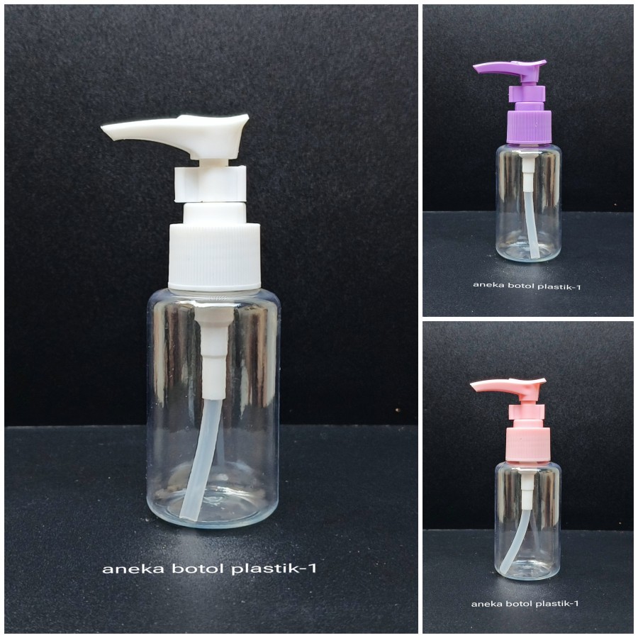 New Big Sale Botol 60Ml Pet Plastik / Botol Pump Lotion 60Ml Tubular Bening / Botol 60Ml Pump Clip