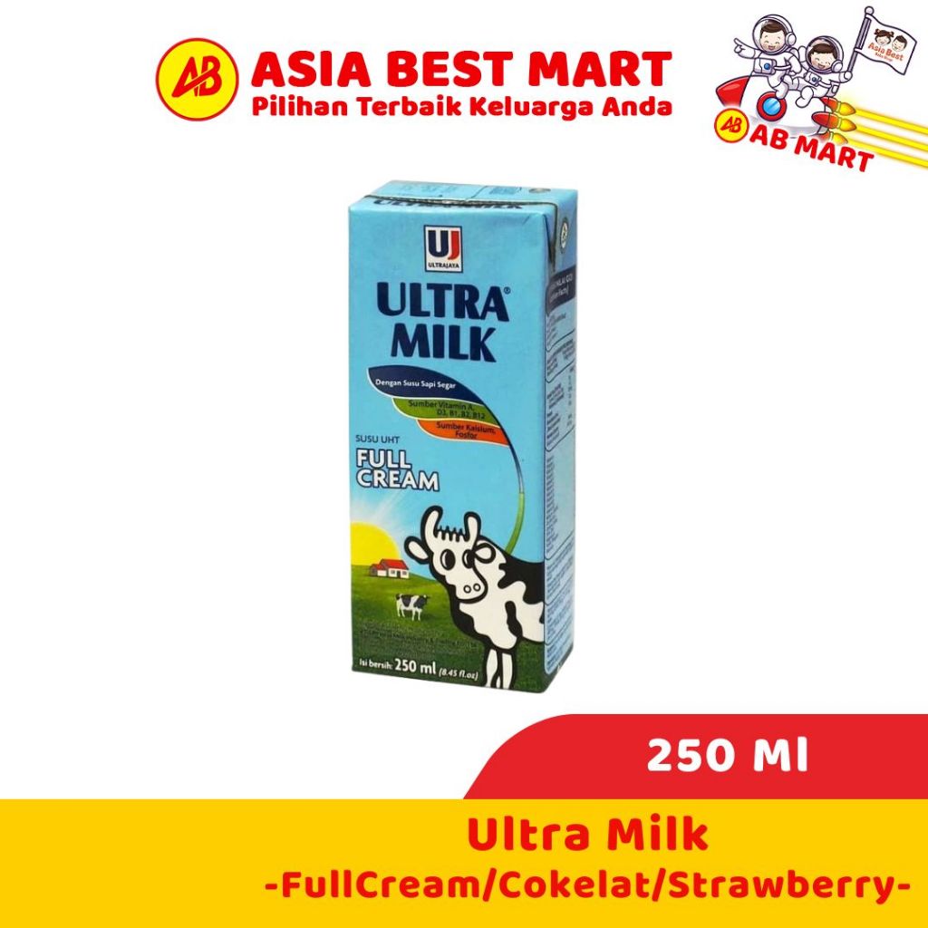 

Ultra Milk Full Cream Coklat Stroberi 250 Ml / Susu Uht Cair