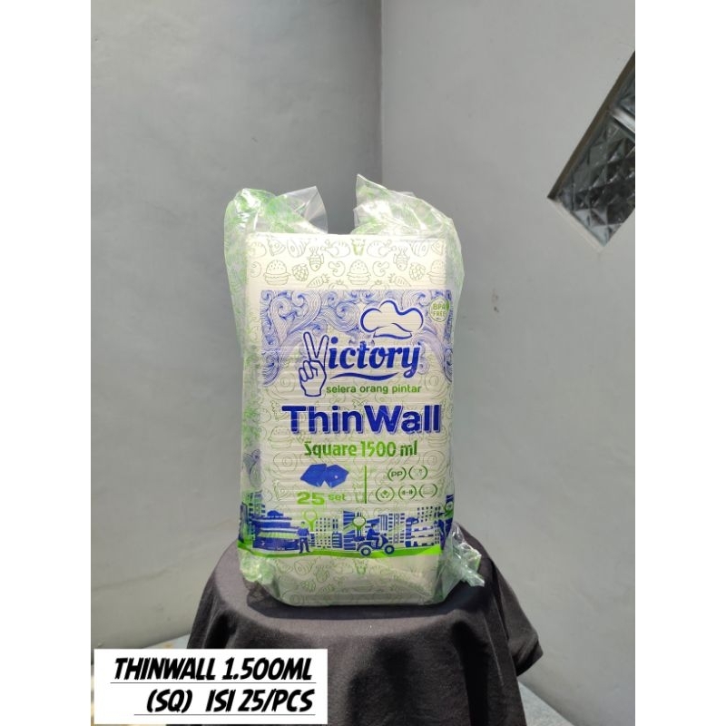 THINWALL 1.500 ML PERSEGI KOTAK / THINWALL MURAH /  1 PACK ISI 25 PCS