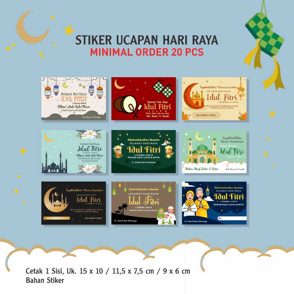 

Stiker Parcel Hampers Lebaran Hari Raya Idul Fitri Custom Premium Kekinian Terbaru Murah