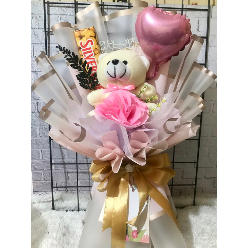 Buket Silverqeen Buket Cokelat silverqueen Boneka balon Hadiah Ulang Tahun Gift Cokelat Valentine Bi