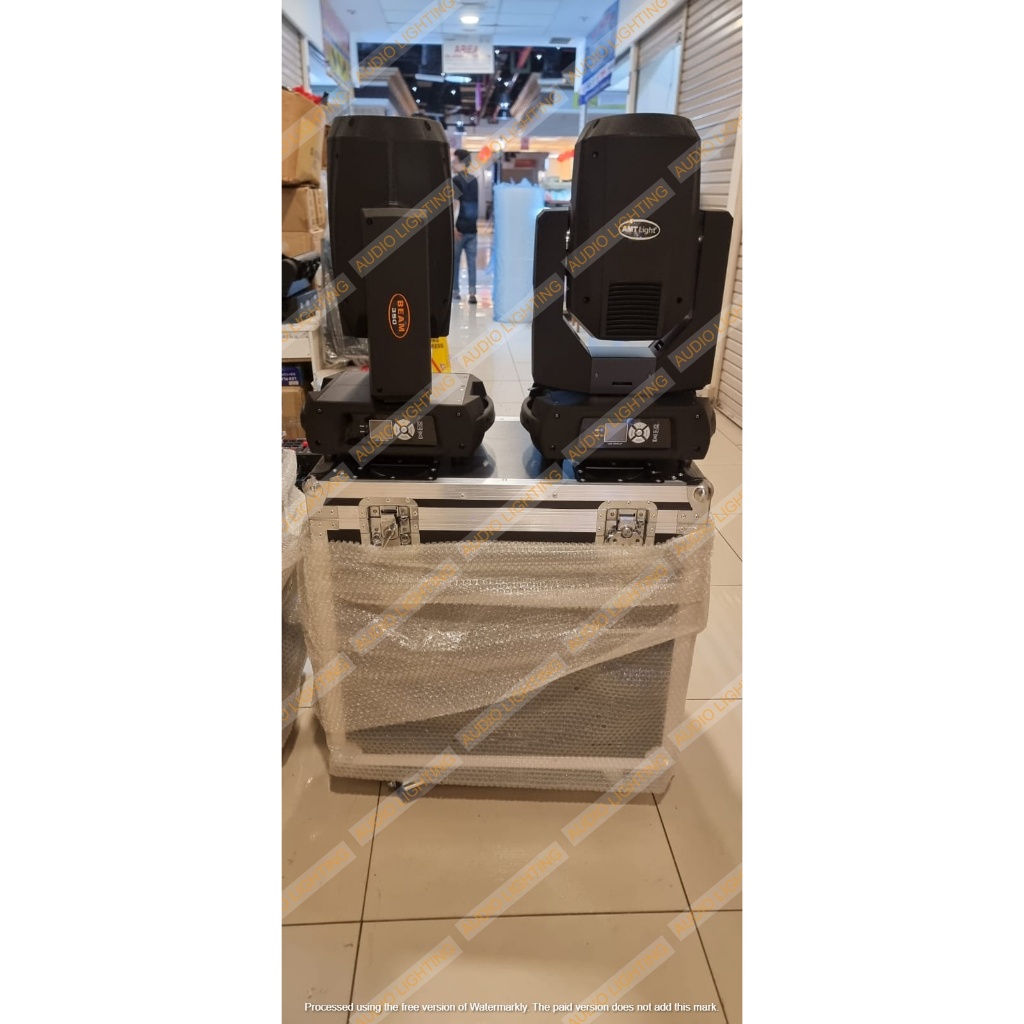 Moving Head Beam 350 watt fullcolor AMT Light plus hardcase