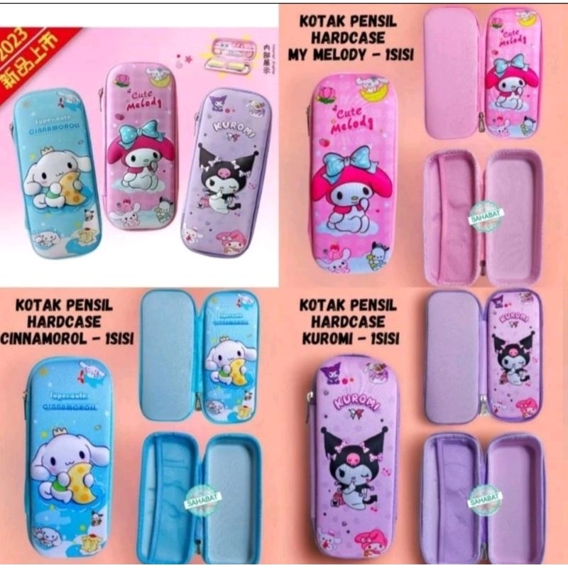 

Kotak Pensil Anak Karakter kuromi, Chinamonroll, my melody Gambar Timbul Emboss 3D Lucu Pencil Case Sanrio