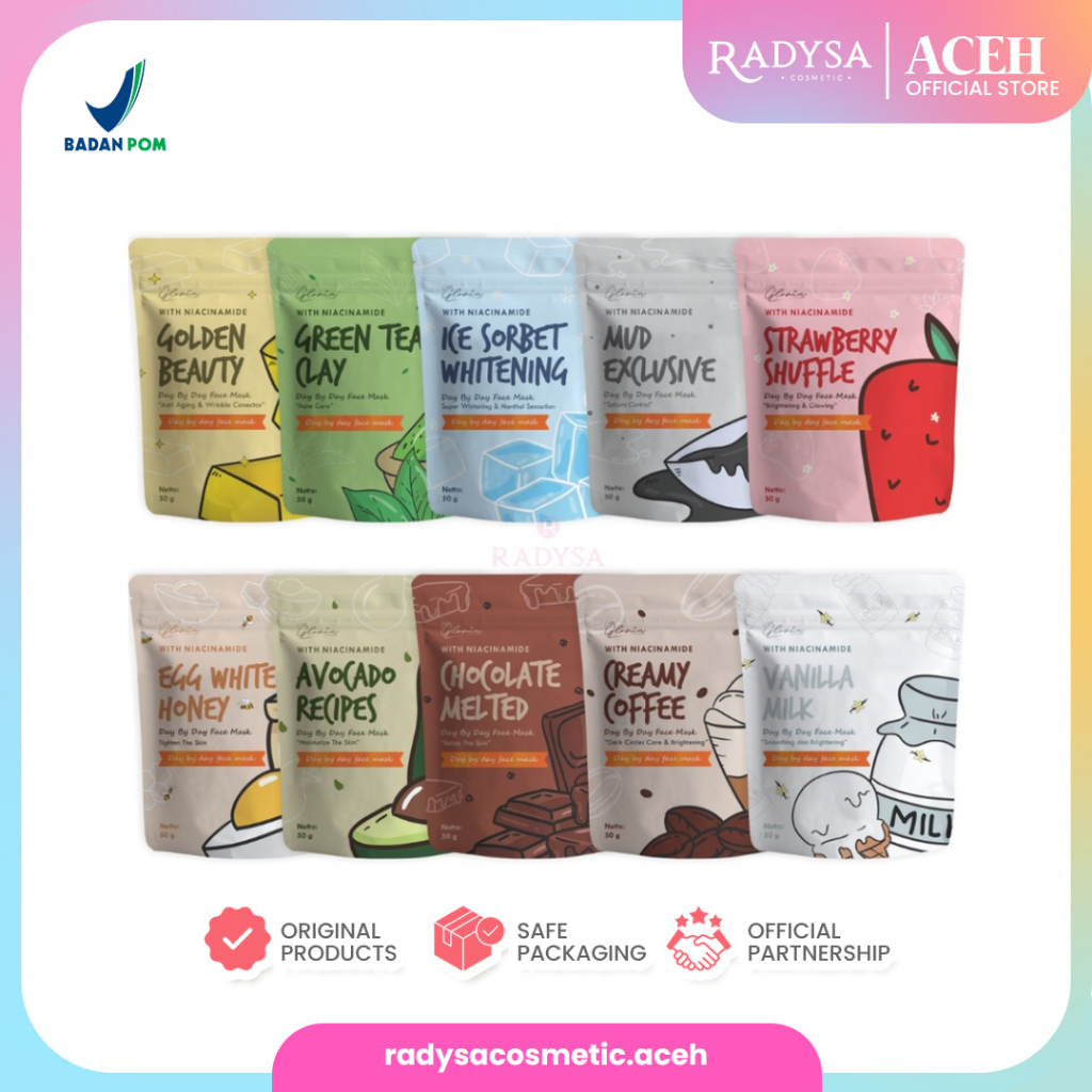 𝐑𝐀𝐃𝐘𝐒𝐀 - Lea Gloria 50 gram / Masker Bubuk / Mask / Masker Organik