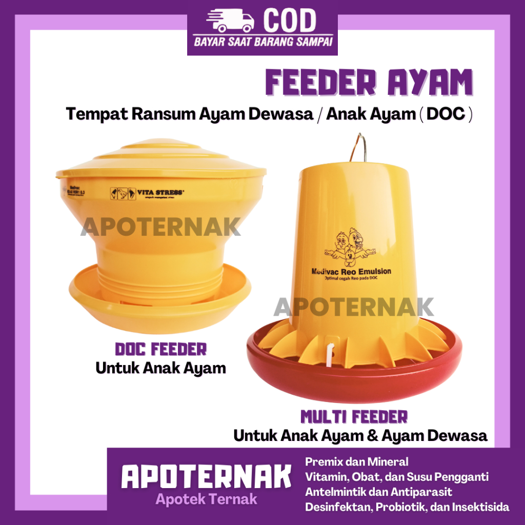 FEEDER AYAM MEDION 3 kg & 5 kg | Tempat Ransum Pakan Makan Ayam Dewasa & Ayam Kecil DOC Days Old Chi