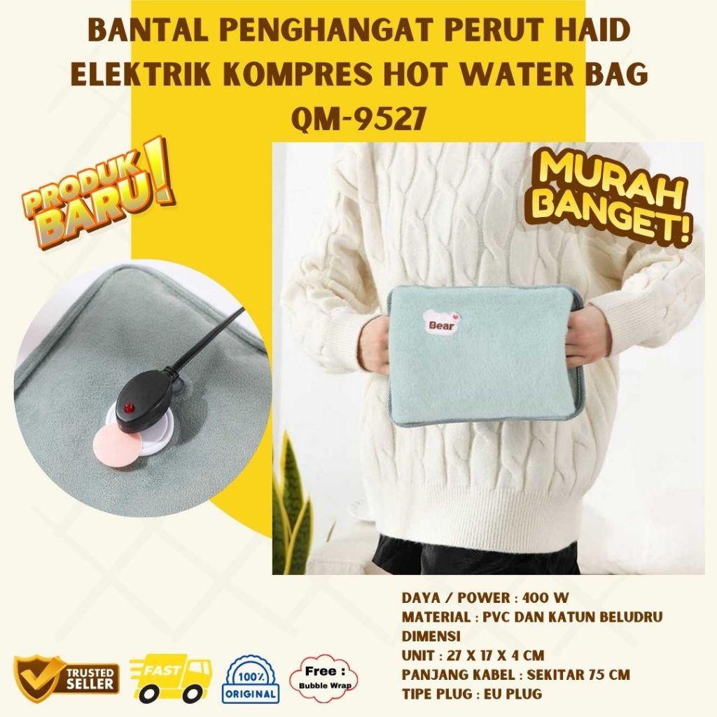 Bantal Penghangat Perut Haid Elektrik Kompres Hot Water Bag QM 9527