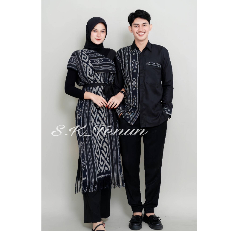(READY STOCK) Couple Dress Tenun Aurora Hitam Kondangan Prewedding