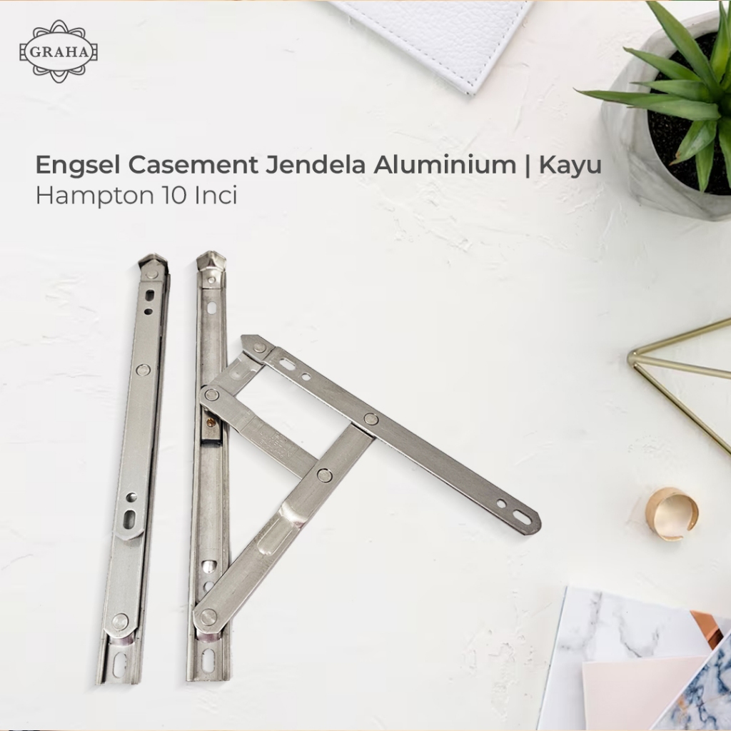 Engsel Casement Jendela Aluminium / Kayu | Hampton 10 Inci