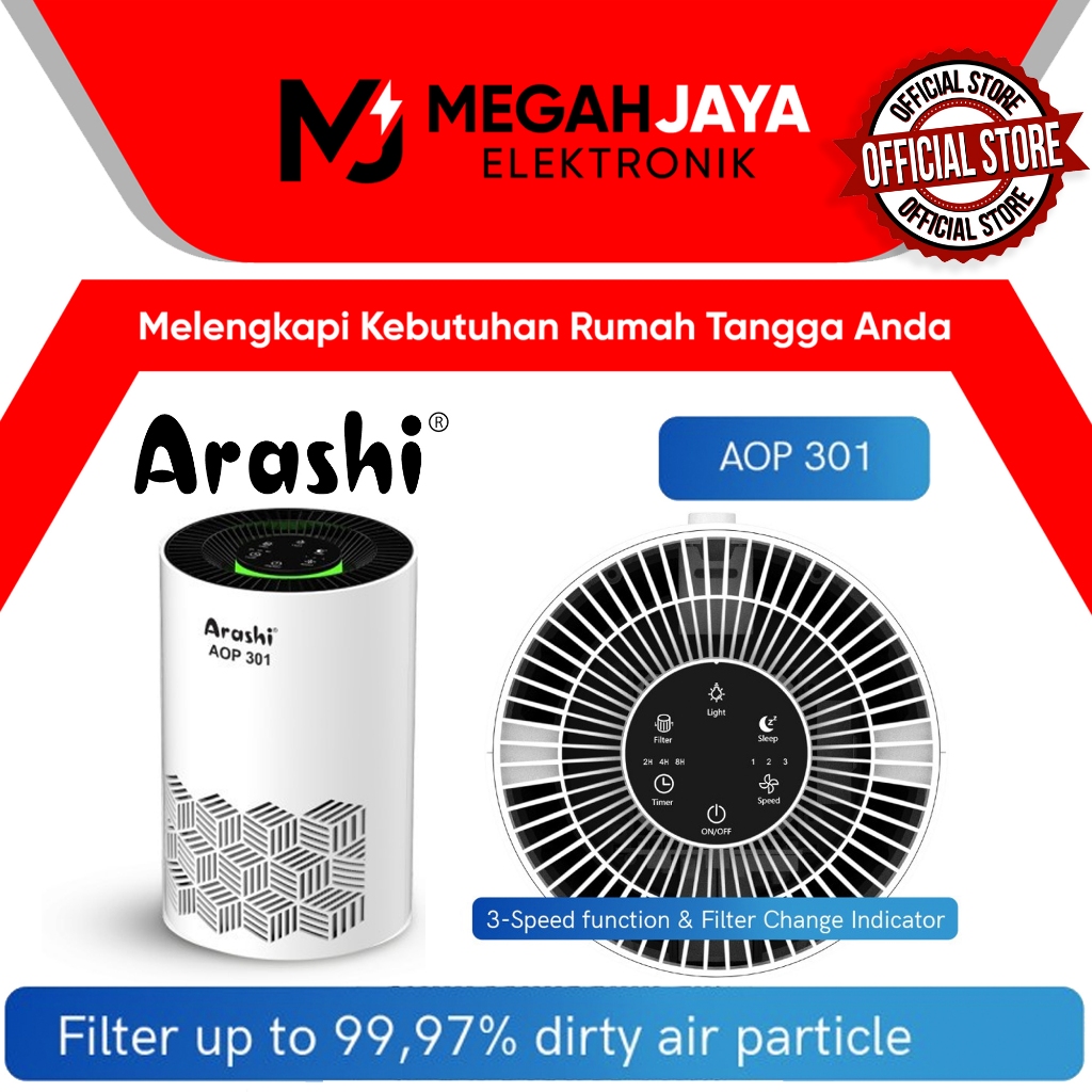 Arashi AOP 301 Pembersih Udara Portable HEPA H13