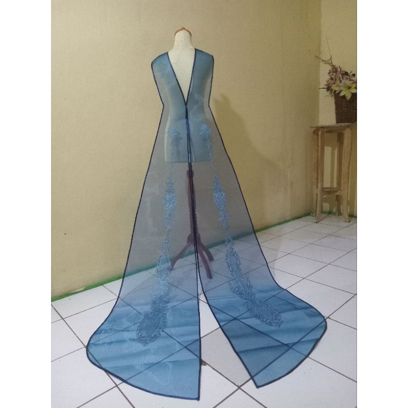 EKOR CHONGSAM CRINOLINE BRUKAT BORDIR TEMPEL +  MUTIARA PAYET