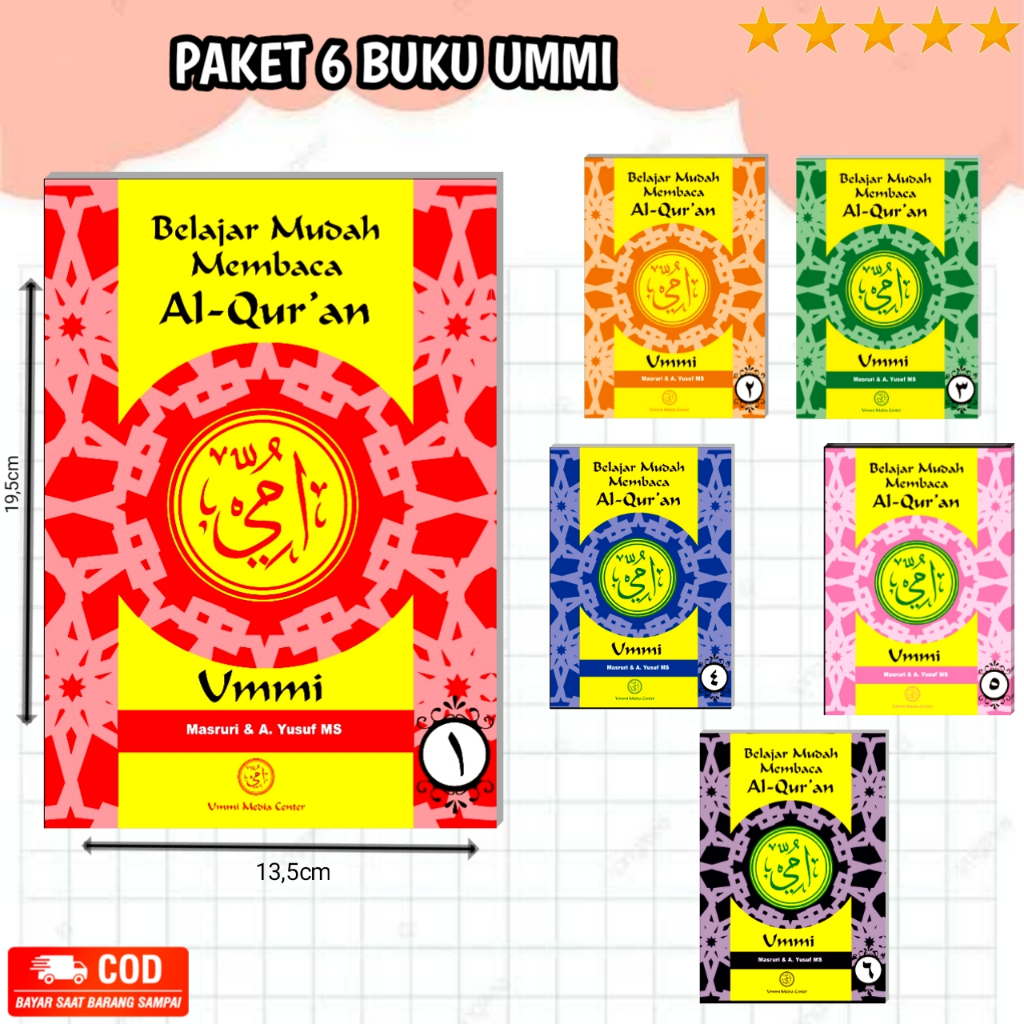 Paket 6 Buku Metode Ummi Lengkap - Jilid 1-6 Belajar Membaca Al-Qur'an / G N
