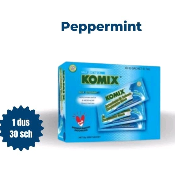 

Komix sirup obat batuk pilek masuk angin dewasa 1 box 30 sachet 7 ml PaperMint