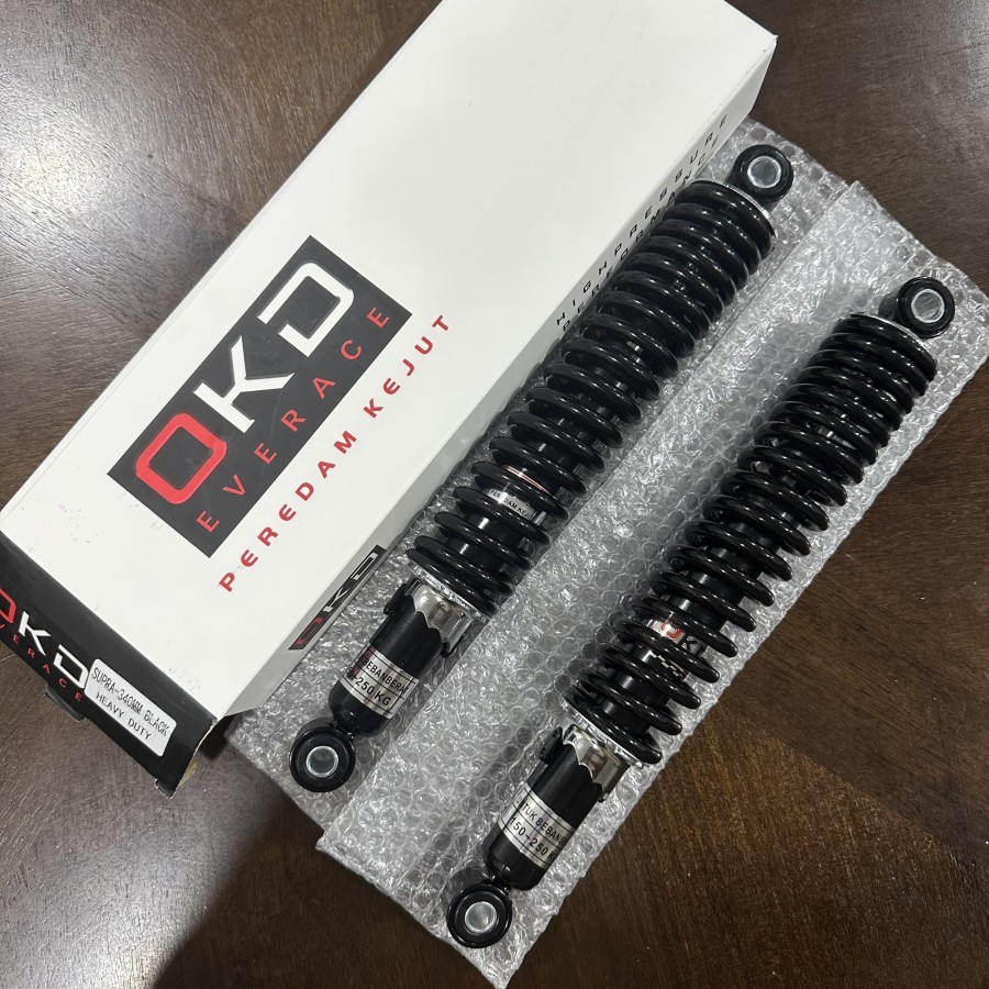 OKD 340MM BLACK SUPRA SHOCKBREAKER BELAKANG SHOCK MOTOR KHARISMA
