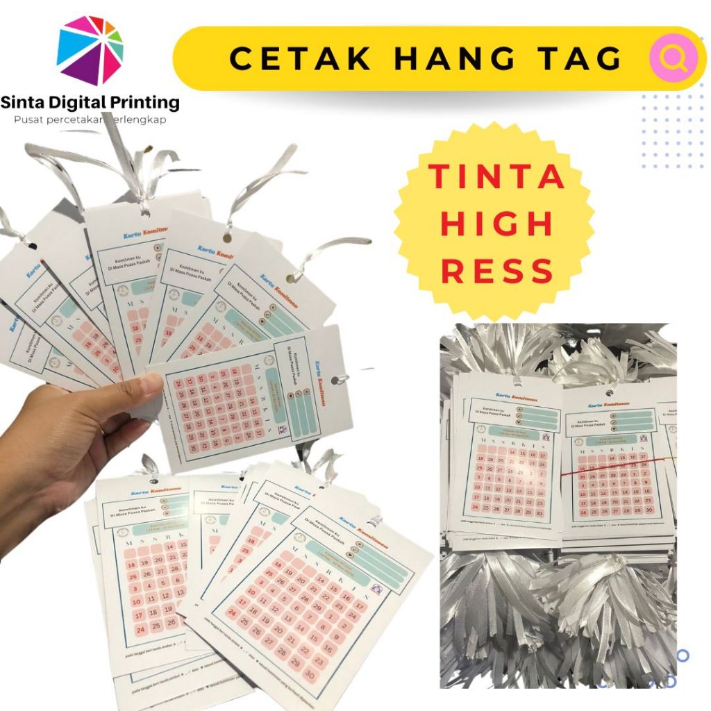 Cetak Kartu Hangtag Thank You Card Custom Ukuran Desain Bahan Art Carton