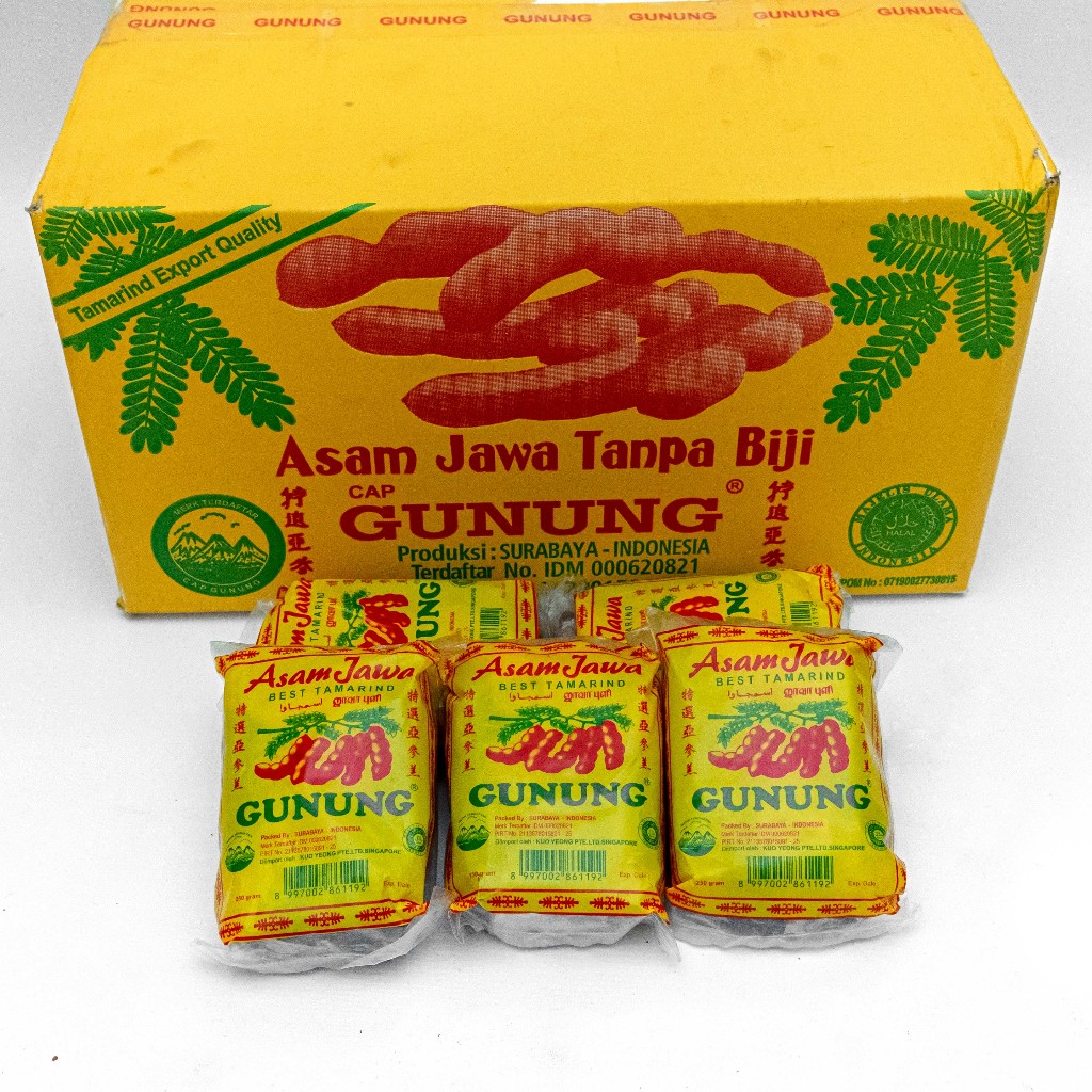 

ASAM JAWA ASAM TANPA BIJI ASAM DAGING CAP GUNUNG 250gr 1 DUS