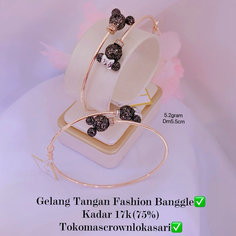 GELANG TANGAN BANGLE FASHION WANITA NEW EMAS ASLI 17k