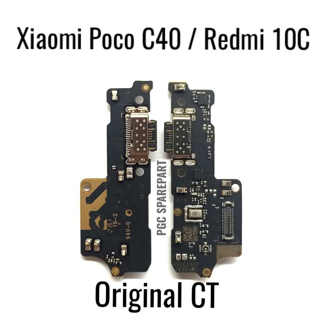Original CT Ada IC - Papan Konektor PCB Charger & Mic Xiaomi Poco C40 / Pocophone C40 / Redmi 10C / 